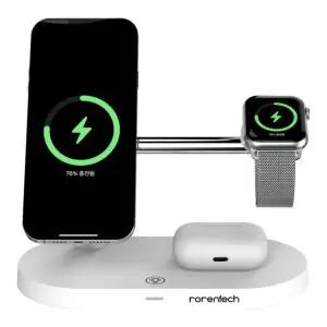 로랜텍 무선충전기1 아이폰 맥세이프 고속무선충전기 화이트 (N)