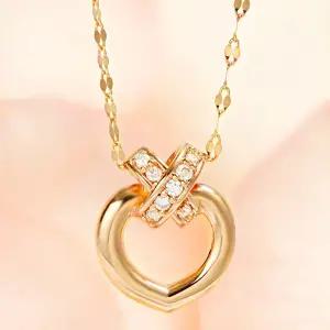 루이델라 14K 18K 목걸이 여성 심플 데일리 코랄 하트 금 여자친구 선물