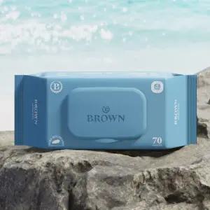 [브라운] 물티슈 클래식 블루 제주에디션 고평량 캡형 70매 20팩