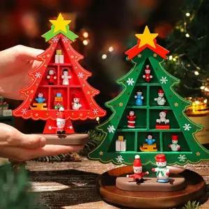 크리스마스 우드 트리 장식 오너먼트 테이블 크리스마스 미니 트리 소품 인테리어 피규어 선반