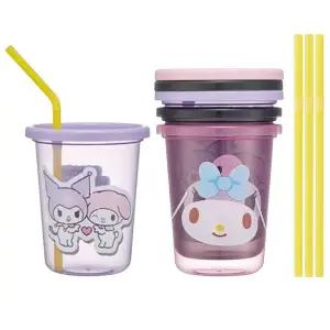 [골드스마일]스트로우 텀블러 3개 320ml 마멜쿠로미 1세트 빨대컵 어린이집빨대컵