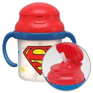 [골드스마일]유치원 양손 스트로 핸들컵 슈퍼맨 1P 원터치 빨대컵 유치원빨대컵
