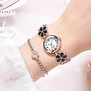 [골드스마일]손목 시계 큐빅 캐주얼 세련된 여자 금장 학생 원형