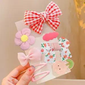 귀여운 리본 헤어핀 세트 포인트핀 집게핀 왕리본 앞머리핀