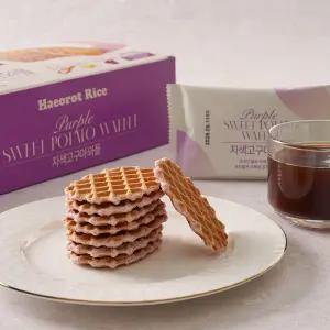 해오롯라이스 자색 고구마 와플 20입 / NO밀가루 국내산 쌀 과자 간식 다과