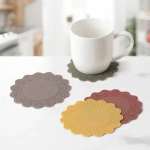 레이스컵받침 티코스터 받침대 실리콘 우드 찻잔 커피잔 차받침