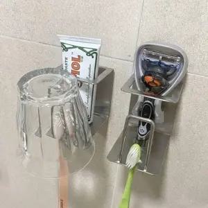 고급형 부착식 스텐 칫솔 치약 컵걸이_23680296