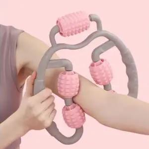 [골드스마일]종아리 지압봉 회전 전신마사지 5구롤링 마사지릴