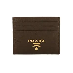 25FW 금장 로고 사피아노 카드지갑 브라운 1MC025 2D93 F0038