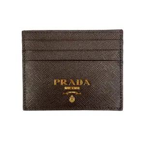 25FW 사피아노 금장 로고 카드지갑 브라운 1MC025 2D93 F0201