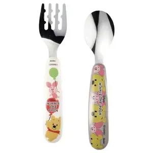 유치원 스텐 스푼 포크 어린이 식사 커트러리 곰돌이 디자인 13cm