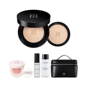 헤라 블랙쿠션 파운데이션 듀오 21N1 본품&리필+증정(헤라 메이크업 픽서 30ml, 1개+딥 클렌징 오일 50ml, 1개+리플렉션 스킨글로우 쿠션 5g, 1개+홀리데이 에코레더박스백, 1개)