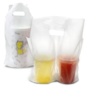 1구 2구 비닐 컵 캐리어 음료봉투 리터용 32온스 비닐캐리어