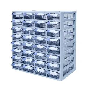 [국내생산 완제품] 투명수납함 32칸(소형) 플라스틱서랍장 소품정리함 사무용품 수납정리함