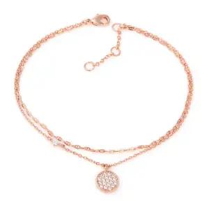 14K GP 도리스 두줄 체인 로즈골드 데일리 패션 발찌