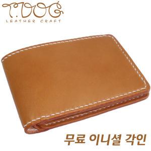 [티독]수공예/심플월렛/슬림지갑/반지갑/이니셜/선물