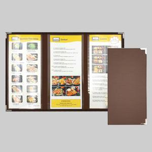 고급3단 메뉴판 우드브라운 /식당 횟집메뉴판 호프집 술집