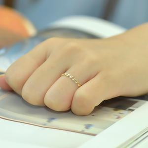 나라주얼리 14k 정품골드 플랫 체인 납작 반지