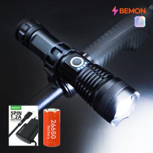 슈퍼빔 레이저 LED 충전식 자전거 라이트 전조등 5000mAh