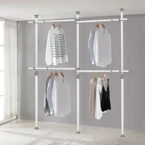 왕자 원터치4단조절행거(38mm)/옷걸이행거/고정식행거/철제행거