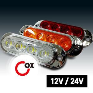 SJ LED 4구 차폭등 국산 12V 24V 화물차 1톤 대형 트럭 차량용 방향지시등 미등 깜빡이 시그널 램프 차량