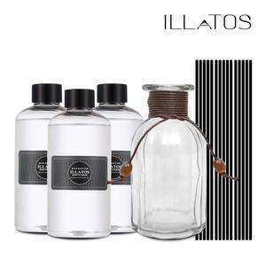 일라토스 디퓨저 250mlx3개 총750ml 300ml공병 diy 세트 실내 대용량 리드스틱 30cm 리필오일