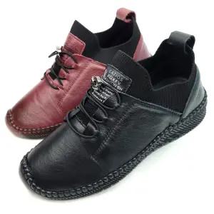 순이의신발장 소가죽 니트 발편한 통굽 여성 가죽 앵글부츠 쿠션 여자 부츠