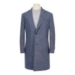 베이직핏 겨울용 스판 물리네 모직 져지 블루 롱코트 B214LCLW553