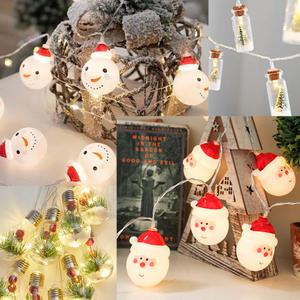 크리스마스 조명 가랜드 전구 LED 장식 소품 산타 눈사람 트리
