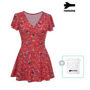 [레노마수영복](하남점) 폴리백 증정 여성 플라워 셔링 스커트 원피스 -LS2C901