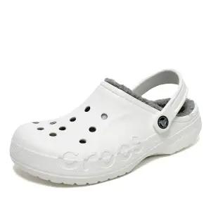 크록스 바야 라인드 클로그 겨울슬리퍼 털 샌들 화이트 205969-11H