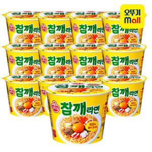 [본사직영][1BOX] 오뚜기 참깨라면 큰컵 110g, 12개