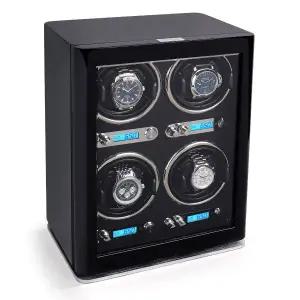 [하이덴][Heiden] 하이덴 노바 쿼드 와치와인더 HD025-Shiny Black Wood 명품 시계보관함 4구