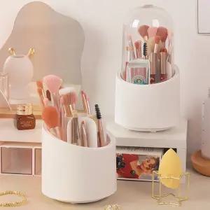 회전형 화장품 브러쉬 정리함 화장대 보관함