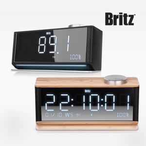 브리츠 BA-MK21 PLUS 휴대용 무선 블루투스 스피커 FM 라디오 탁상용 알람시계 무드등 AUX TF슬롯