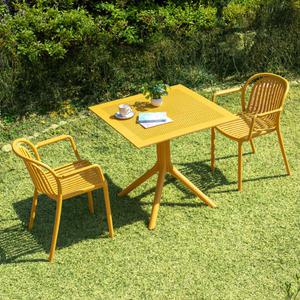 이브 800 사각 몬스암 2인 야외 실내 테이블 의자 세트 카페