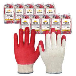 매일장갑 적색 반코팅장갑 100켤레 면 목장갑