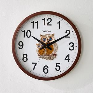 리빙스토리 시그너스 국산 무소음 원목 부엉이벽걸이시계 36cm 사무실 개업 집들이 이사 선물