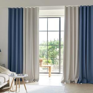 뷰하우스 데이즈 핀형 3중직 거실 투톤 암막 커튼 특대형