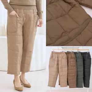 엄마옷 마미소 후끈후끈 솜 바지 여성 겨울 기모 패딩 누빔 방한 할머니 빅사이즈 40 70 마담 중년 여성 옷