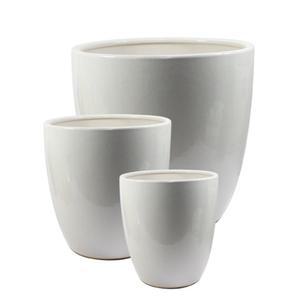 도자기화분 대중소 세트 - 화이트라운드 NO.261