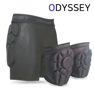 [오딧세이] 스키 / 스노우 보드 RB 라이더 엉덩이 + 무릎 보호대 세트 블랙..