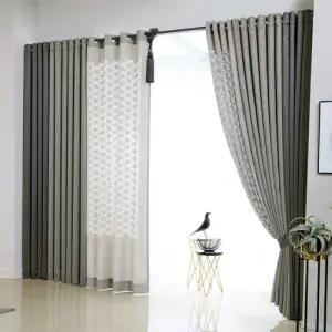 [지나송]아드리 아일렛 암막커튼(340x230)+코디커튼(봉+설치부속)