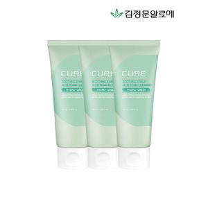 [김정문알로에]큐어 수딩 앤 마일드 알로에 폼 클렌저 100ml 3개_P354712150