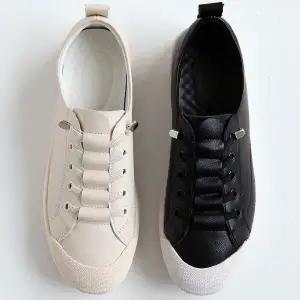 [더힐슈즈] 가죽 둥근코 여성여자 슬립온 스니커즈 운동화 2cm sjperu-521