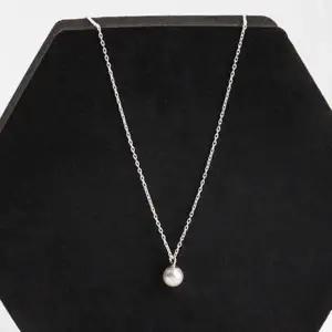 [하프클럽/]여자 클래식 모던 실버925 체인 진주 드레스 목걸이