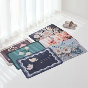 빨아쓰는 플라워 규조토 발매트 3D 욕실 주방 화장실 매트 브라운 2type 3color