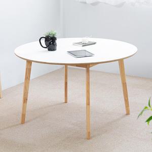 밀키우드 1200 원형 4인 화이트 주방 식탁 테이블 HPM 카페 커피숍 업소 회의 디자인