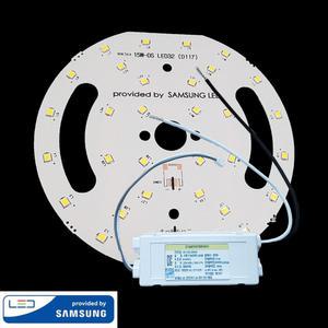 국산 LED 직부등 매입등 매립등 다운라이트 리폼 모듈 세트 삼성칩 원형 PCB 기판  안정기 고장 교체 수리 용 15W