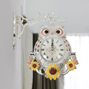 퍼블릭아트 델로이 로얄 썬플라워 부엉이 양면 벽시계